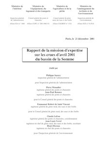 Rapport de la mission d expertise sur les crues d avril 2001 du bassin de la Somme