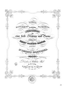 Partition complète, Gedichte von Wolfgang Müller, Op.123, Gedichte von Wolfgang Müller für eine tiefe Stimme und Piano ; Poems by Wolfgang Müller for low Voice and Piano