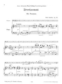 Partition de piano, Divertissement, B♭ Major, Sabathil, Ferdinand