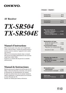 Notice Récepteur AV Onkyo  TX-SR504