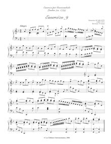 Partition Esserciso 9, Essercizi per Gravicembalo, Lessons for Harpsichord