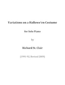 Partition complète, Variations on a Hallowe en Costume, St. Clair, Richard