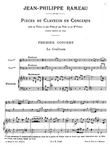 Partition Concert I, Pièces de clavecin en Concert, Concerted Harpsichord Works