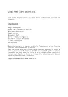 Caponate d'aubergines - recette italienne