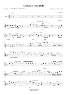 Partition flûte , partie, Piano Concerto No.4 Op.131, Herz, Henri
