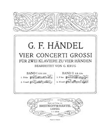 Partition Piano 1, 12 concerts Grossi, HWV 319-330, Handel, George Frideric