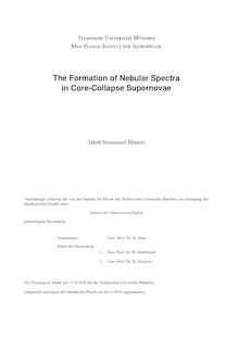 The formation of nebular spectra in core-collapse supernovae [Elektronische Ressource] / Jakob Immanuel Maurer