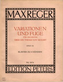 Partition couverture couleur, Variationen und Fuge über ein Thema von W. A. Mozart
