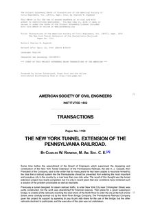 Transactions of the American Society of Civil Engineers, Vol. LXVIII, Sept. 1910 - The New York Tunnel Extension of the Pennsylvania Railroad. - Paper No. 1150