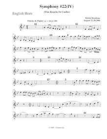 Partition anglais cor, Symphony No.22, C minor, Rondeau, Michel par Michel Rondeau