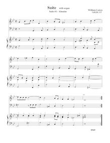Partition complète,  No.1 pour 2 violes de gambe et orgue, Lawes, William