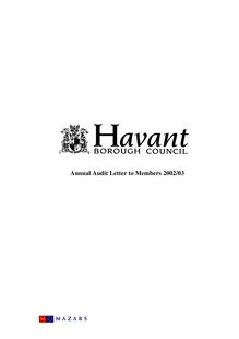 Havant BC - Annual Audit Letter 2003 - FINAL