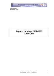 Rapport de stage 2002-2003 CMA-CGM