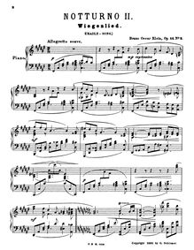 Partition No.2: Wiegenlied (Cradle-Song), 2 Notturnos, Op.14, E♭ major, F♯ major