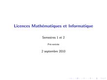 Licences Mathématiques et Informatique