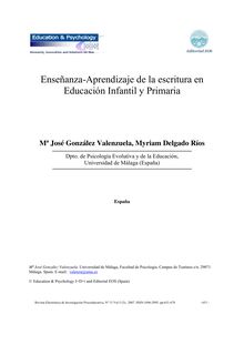 Enseñanza-Aprendizaje de la escritura en Educación Infantil y Primaria (The Teaching-Learning of Writing in Early Childhood and Primary Education)