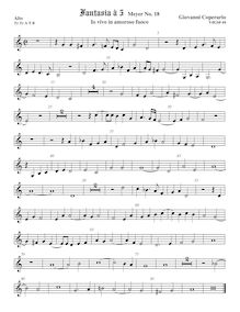 Partition ténor viole de gambe 1, aigu clef, Fantasia pour 5 violes de gambe, RC 67
