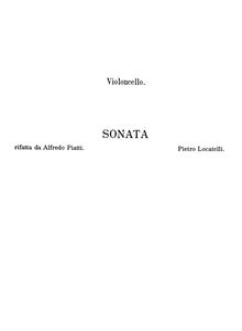 Partition de violoncelle, 12 Sonate da camera, Locatelli, Pietro Antonio