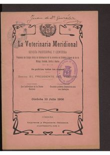 La Veterinaria Meridional, n. 13 (1906)