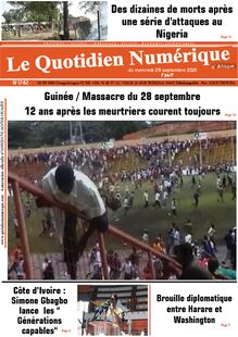 Le Quotidien Numérique d’Afrique n°1742 - du mercredi 29 septembre 2021
