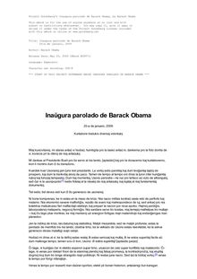Inaŭgura parolado de Barack Obama - 20-a de januaro, 2009