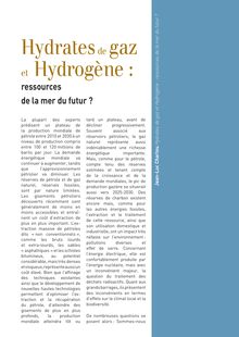 Hydrates de gaz et Hydrogène : ressources de la mer du futur ?