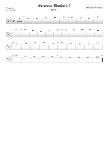 Partition ténor viole de gambe 2, basse clef, Sermone Blando, Mundy, William