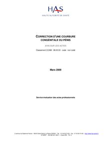 Correction de la courbure congénitale du pénis - Document d avis - Courbure congénitale du pénis