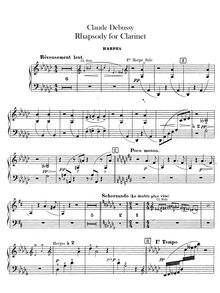 Partition harpe 1/2, Première rapsodie, Debussy, Claude