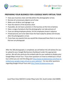 Google Maps Virtual Tour Checklist