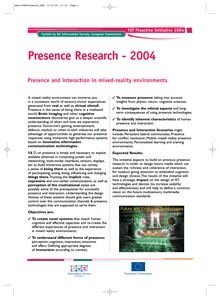 Presence research 2004