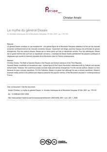 Le mythe du général Desaix - article ; n°1 ; vol.324, pg 179-191