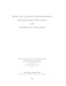 Detecting quantum entanglement [Elektronische Ressource] : entanglement witnesses and uncertainty relations / von Otfried Gühne