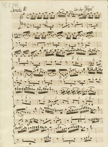 Partition complète, flûte Sonata en E minor, E minor, Vogel, Johann Christoph