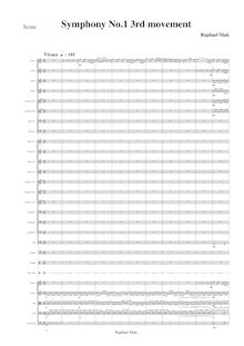 Partition 3rd mouvement, Symphony No.1, Mak, Raphael