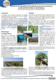 Analyse et cartographie de la végétation dans les communes rurales de Beni Chiker et de Boudinar - Maroc