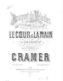 Partition  No.2, Bouquet de mélodies sur  Le coeur et la main , Cramer, Henri (fl. 1890)