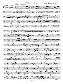 Partition timbales (en D, A), violoncelle Concerto, Op.14, Concerto in Forme d un Concertino pour Violoncelle avec Accompagnement de l Orchestre ou du Pianoforte, Op.14