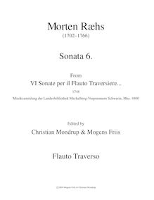 Partition Flauto traverso, VI Sonate per il Flauto Traversiere, Ræhs, Martin par Martin Ræhs