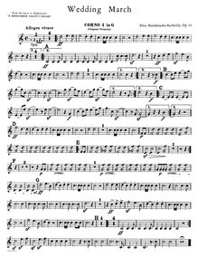 Partition cornes 1, 2 (en G), 1, 2 (en F), Musik zu Ein Sommernachtstraum