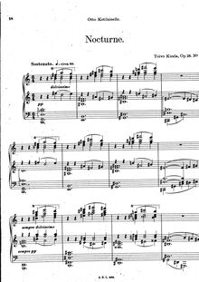 Partition complète, 5 Piano pièces, Op.26, Kuula, Toivo par Toivo Kuula