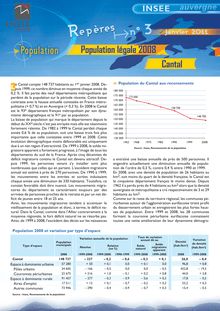 Population légale 2008 - Cantal