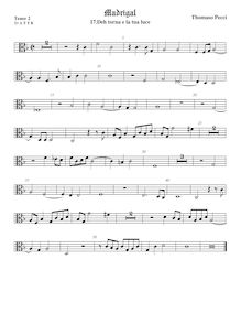Partition ténor viole de gambe 3, alto clef, Madrigali a 5 voci, Libro 2 par Tommaso Pecci