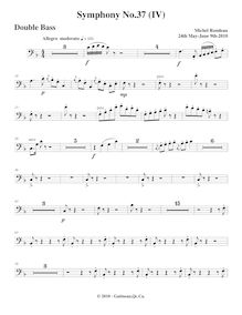 Partition Basses, Symphony No.37, D major, Rondeau, Michel par Michel Rondeau