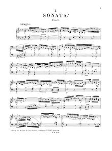 Partition complète, Sonata, D minor, Bach, Johann Sebastian
