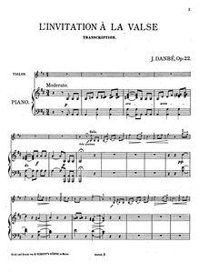 Partition de piano, Aufforderung zum Tanze, Invitation to the danceRondeau brillant