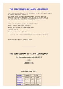 The Confessions of Harry Lorrequer — Complete