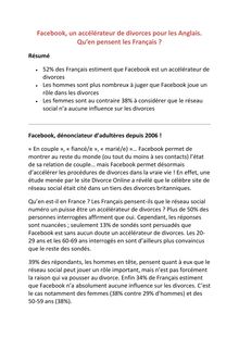 Facebook, un accélérateur de divorces pour les Anglais. Qu’en pensent les Français ?