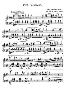 Partition complète, Fest-Polonaise, Op.12, Svendsen, Johan