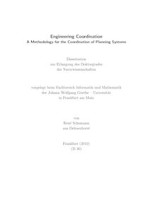 Engineering coordination [Elektronische Ressource] : a methodology for the coordination of planning systems / von René Schumann